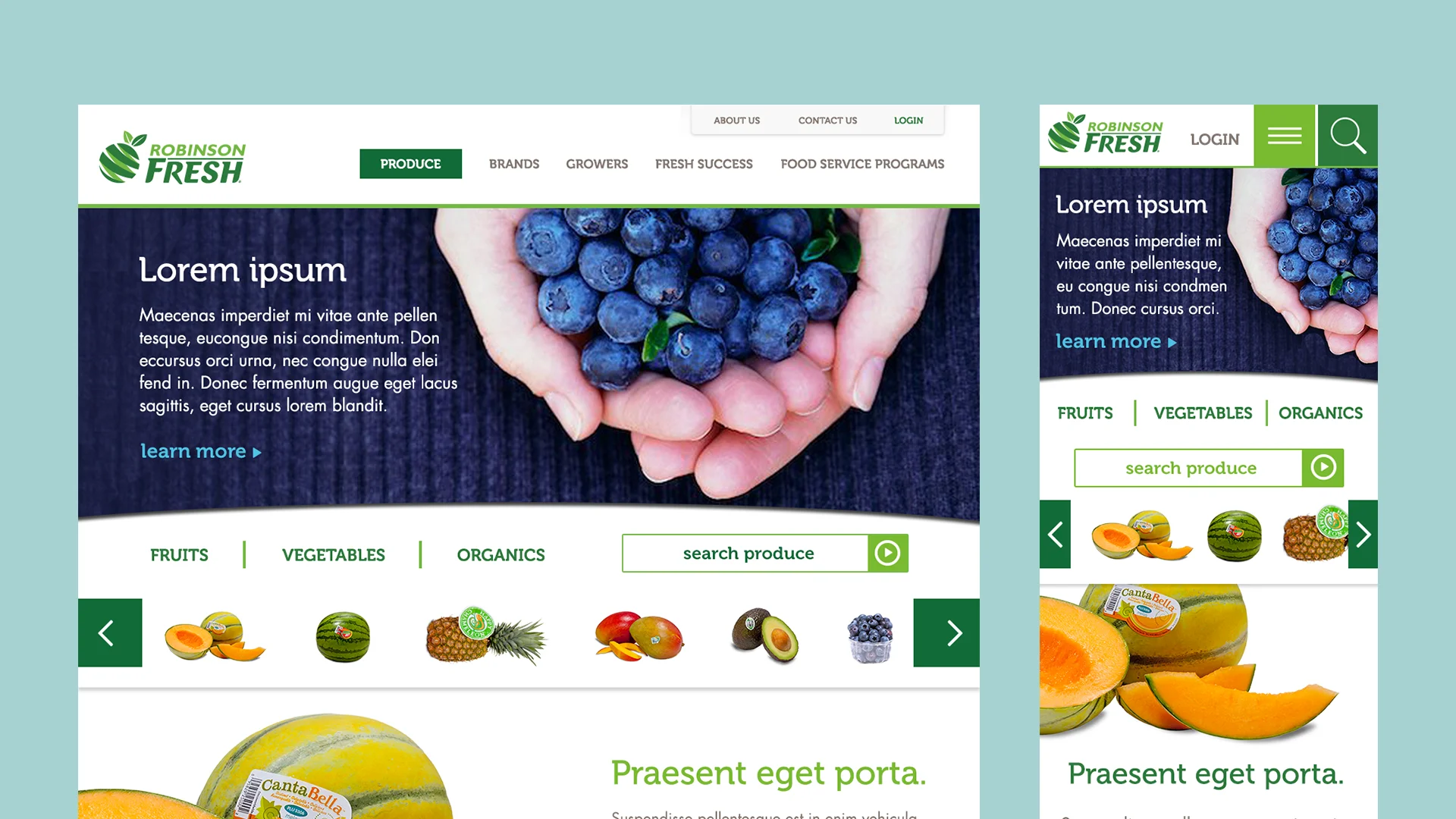 Robinson Fresh: Repsonsive Digital Rebrand